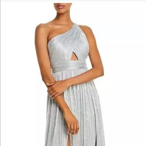 Aidan Mattox Silver cutout gown dress party. Worn once. Great condition.